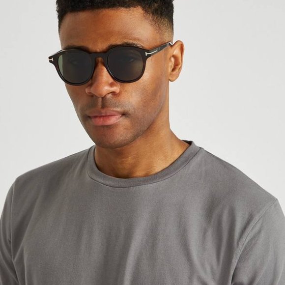 Tom Ford Jameson FT0752-N 01A Sunglasses Black Round Frame, Smoke Lenses - Picture 4 of 11